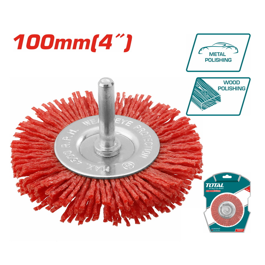 Total TAC34045 Βούρτσα Νάιλον για Δράπανο 100mm