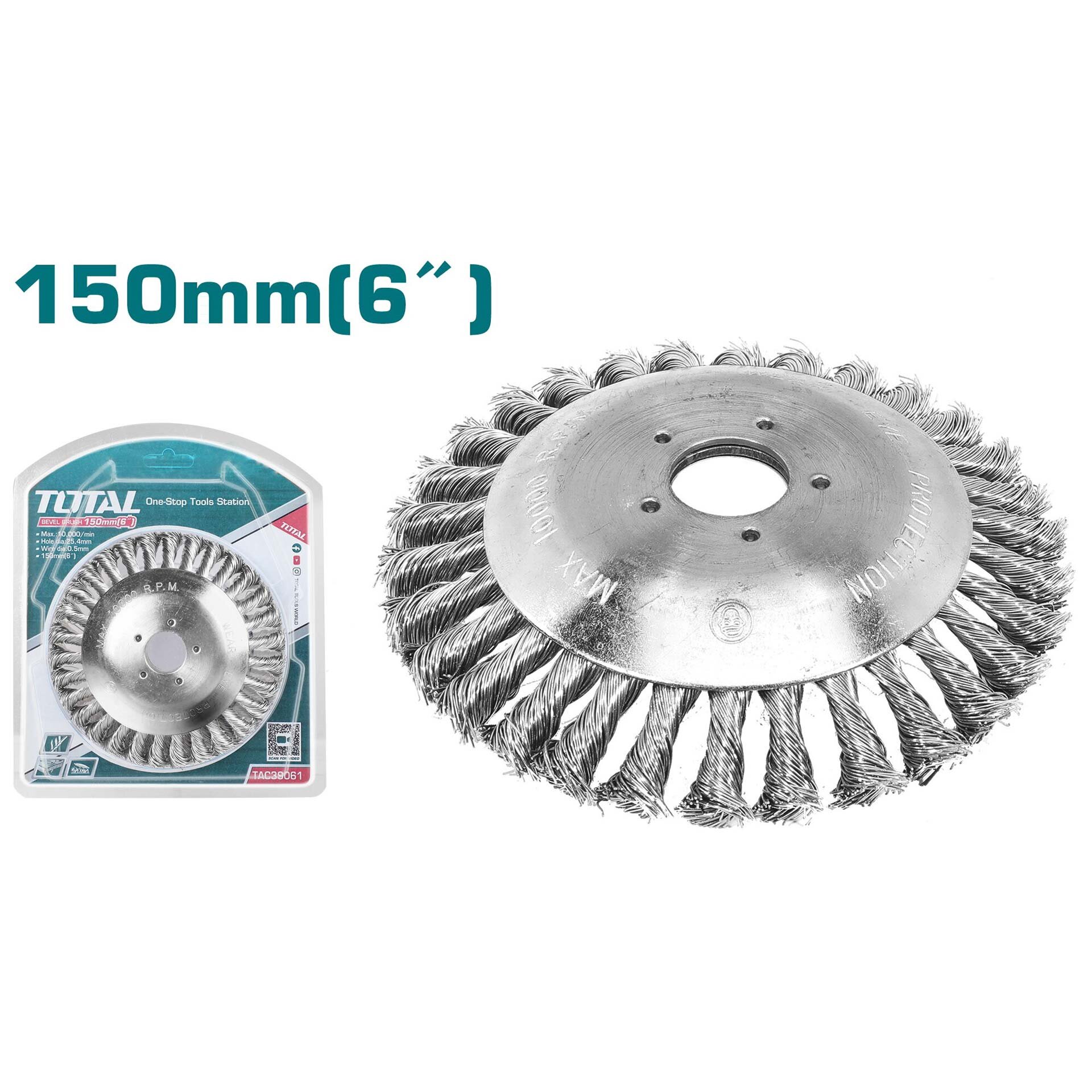 Total TAC39061 Κεφαλή Μεσινέζας Συρματόβουρτσα UNIVERSAL Φ-150mm / 6"