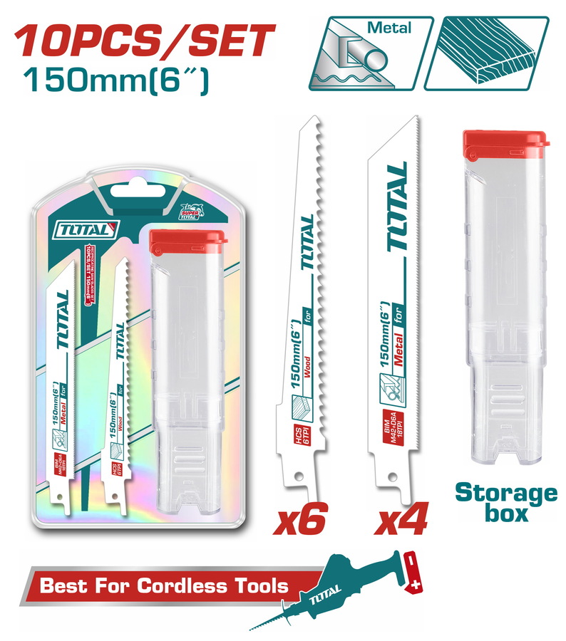 Total TAC521002 Λαμα Σπαθοσεγας Μεταλλου & ξυλου 150mm 10 Τεμάχια