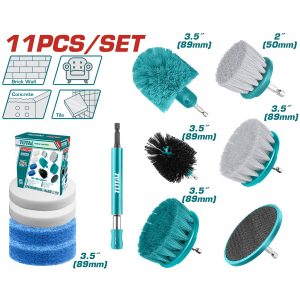 Total TACB1101 Βούρτσα Δράπανου Σετ 11τμχ Με Προέκταση 1/4"