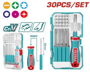 Total TACSD30306 Σετ Κατσαβίδι Καστάνιας με Μύτες 30 Τεμαχίων
