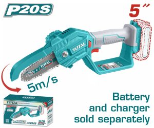 Total TGSLI2058 Κλαδευτικό Αλυσοπρίονο Μπαταρίας Li-ion 20V / 5" Χωρίς Μπαταρία & Φορτιστή