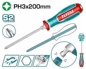 Total TGTPH3200 Κατσαβίδι Μαγνητικό Χτυπητό Σταυρού PH3 X 200mm