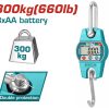 Total THESA63001 Ηλεκτρονική Κρεμαστή Ζυγαριά με Ικανότητα Ζύγισης 300kg και Ακρίβεια 100gr