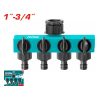 Total THHC604101 Διανομέας Ποτίσματος 4 Εξόδων 1"- 3/4" με Διακόπτη