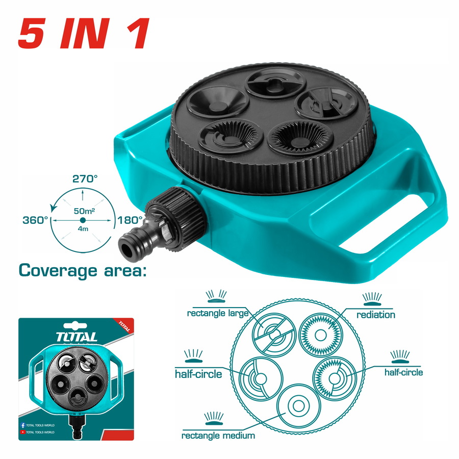 Total THPS63022 Εκτοξευτήρας Πυργίσκων Νερού 5 σε 1