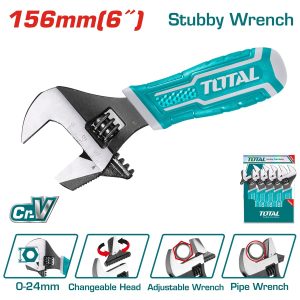 Total THT1016S Γαλλικό Κλειδί Μήκους 156mm με Άνοιγμα Σιαγόνων έως 24mm