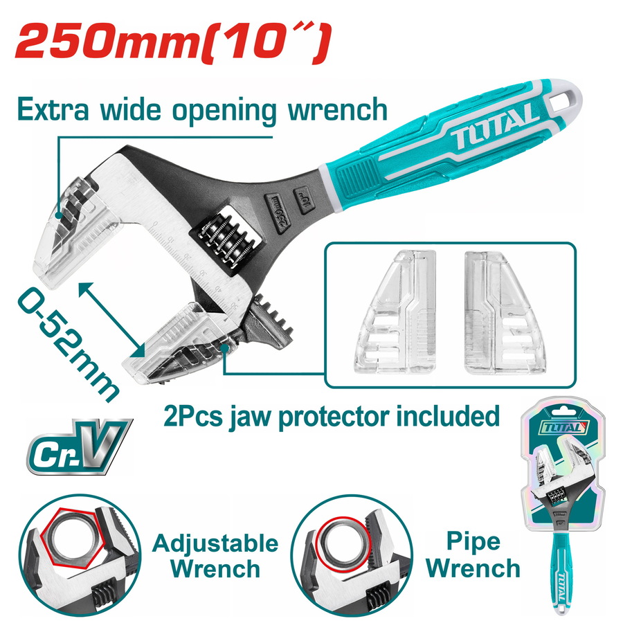 Total THT10210G Γαλλικό Κλειδί Ρυθμιζόμενο 250mm 2 σε 1