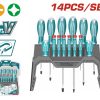 Total THT250614 Σετ 14 Κατσαβίδια Σε Βάση Super Select