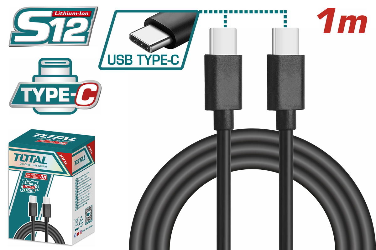 Total TIUCC02 Καλώδιο Φορτιστή USB Type C to Type C 1m
