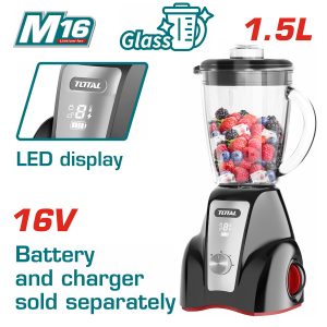 Total TJB050K Μπλέντερ Μπαταρίας Li-ion 16V / 1.5Lit Χωρίς Μπαταρία & Φορτιστή