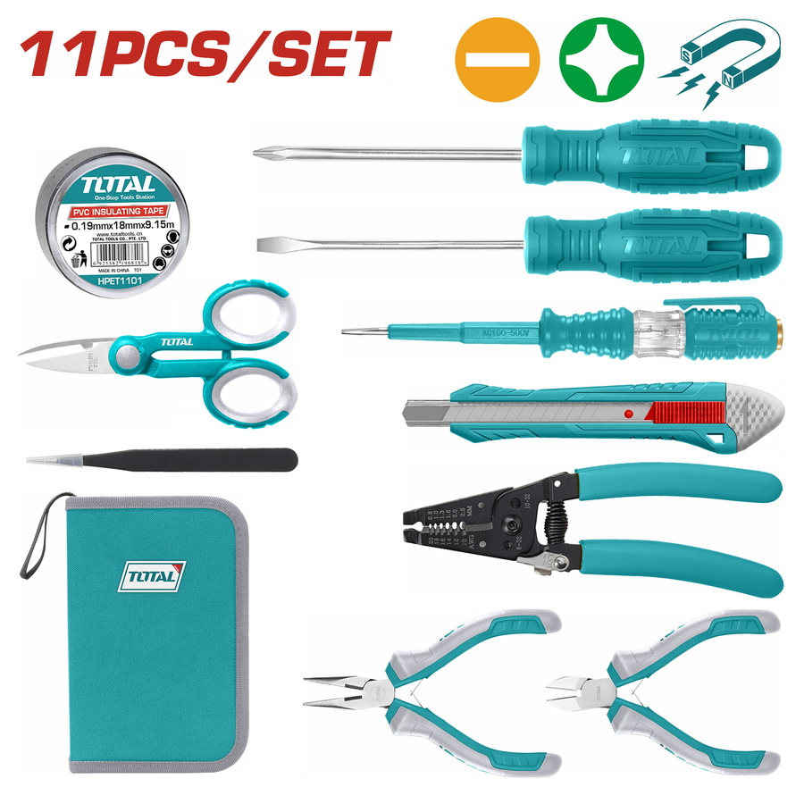 Total TKETS0111 Κασετίνα με 11 Εργαλεία Ηλεκτρολόγου Super Select