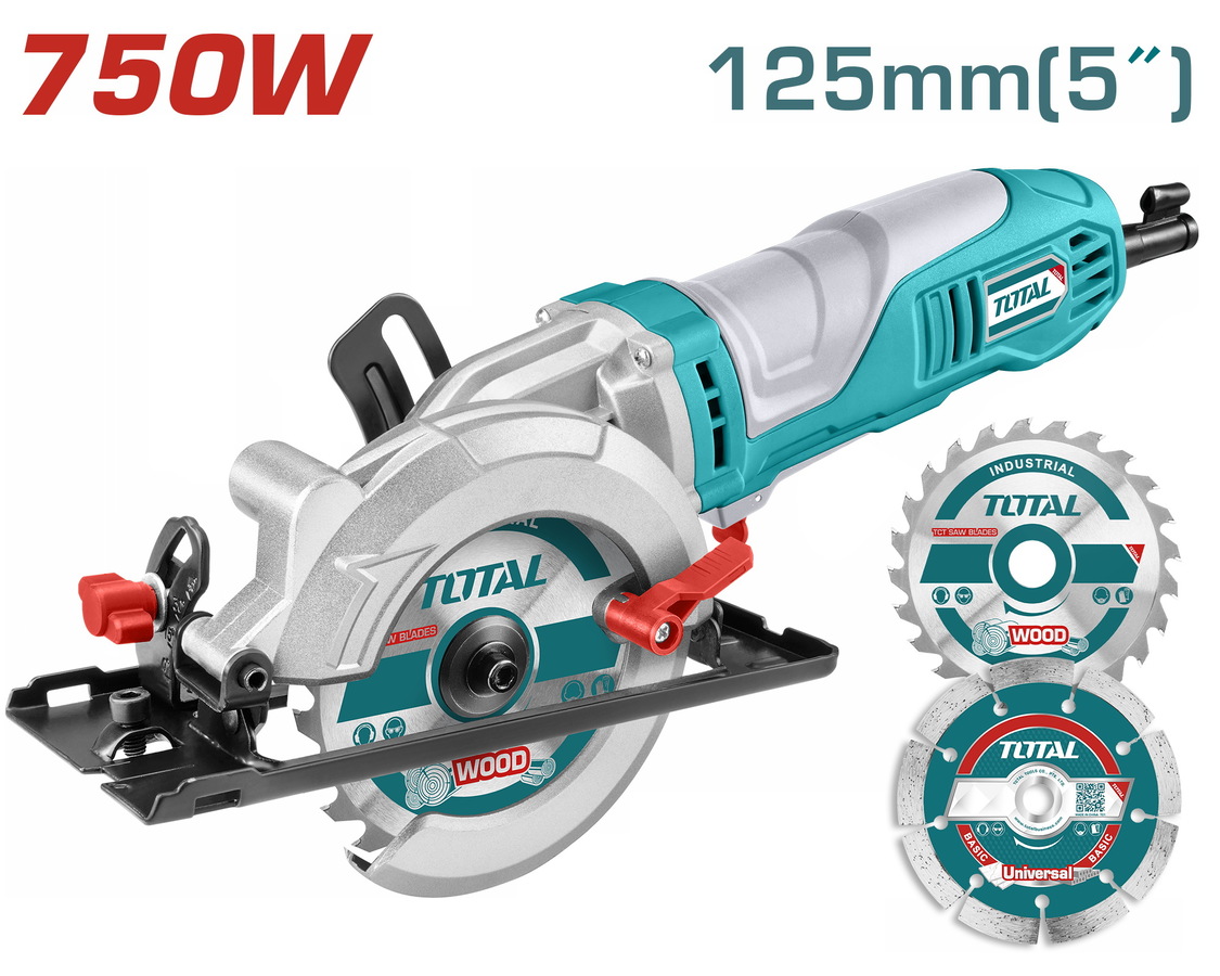 Total TMFS7501 Mini Δισκοπρίονο Χειρός Ξύλου & Δομικών Υλικών 750W / 125mm