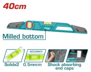 Total TMT221406 Αλφάδι Αλουμινίου Κτιστών 40εκ. με 2 Μάτια