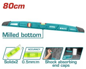 Total TMT221806 Αλφάδι Αλουμινίου Κτιστών 80cm με 2 Μάτια