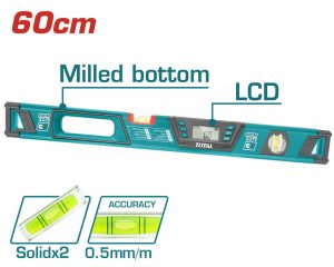 Total TMT2606D Αλφάδι Αλουμινίου Ηλεκτρονικό Μαγνητικό 60εκ. με 2 Μάτια