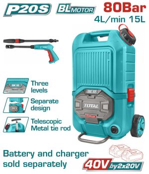 Total TPWLI4006 Πλυστικό Υψηλής Πίεσης Μπαταρίας Li-ion 40V Χωρίς Mπαταρία & Φορτιστή