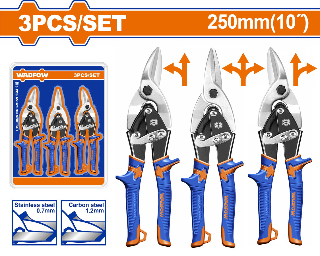 Wadfow WAS0403 Σετ Ψαλίδια Λαμαρίνας 3 Σετ