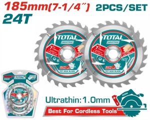 Total TAC2331853 Δίσκος Κοπής Ξύλου με 24 Δόντια 185mm 2τμχ Για TS11418526/TS1161856/TSLI1851