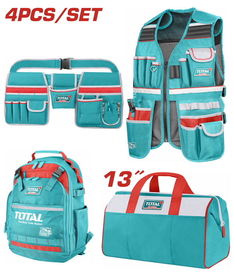 Total TOS230908 Σετ Τσάντες & Θήκες Εργασίας 4 Τεμαχίων