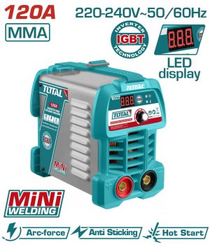 Total TW212049E Ηλεκτροκόλληση Inverter MMA με Μέγιστο Ρεύμα Συγκόλλησης 120A και Κύκλο Εργασίας 15%