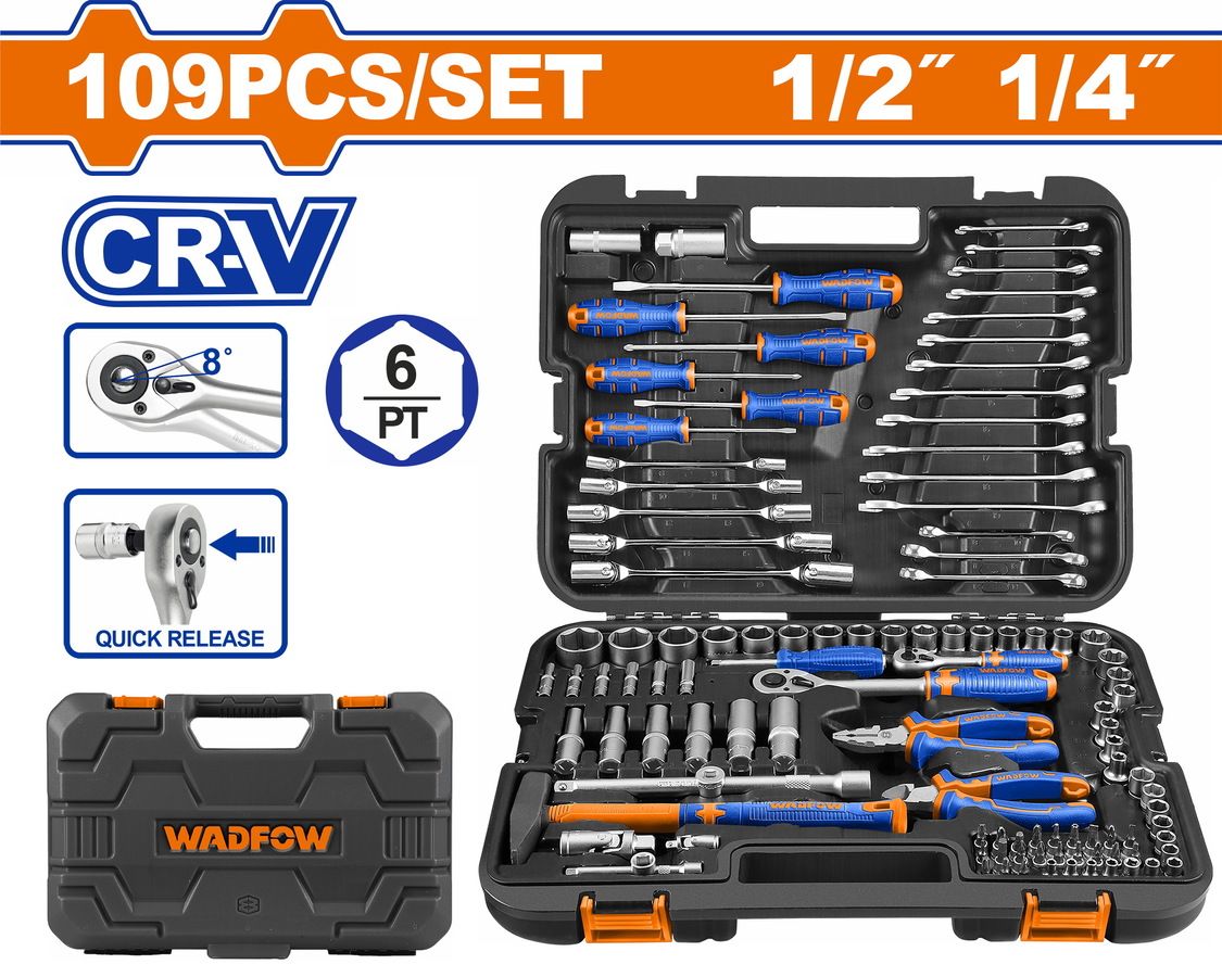Wadfow WHS2109 Εργαλειοθήκη Με 109 Τεμάχια Εργαλεία