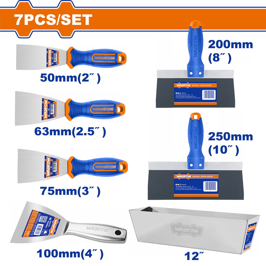 Wadfow WPT8A07 Σετ Σπατουλες & Σπατουλαδοροι 7 Τεμάχια