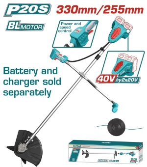 Total TSTLI20018 Θαμνοκοπτικό Mπαταρίας Li-ion 40V Χωρίς Μπαταρία & Φορτιστή