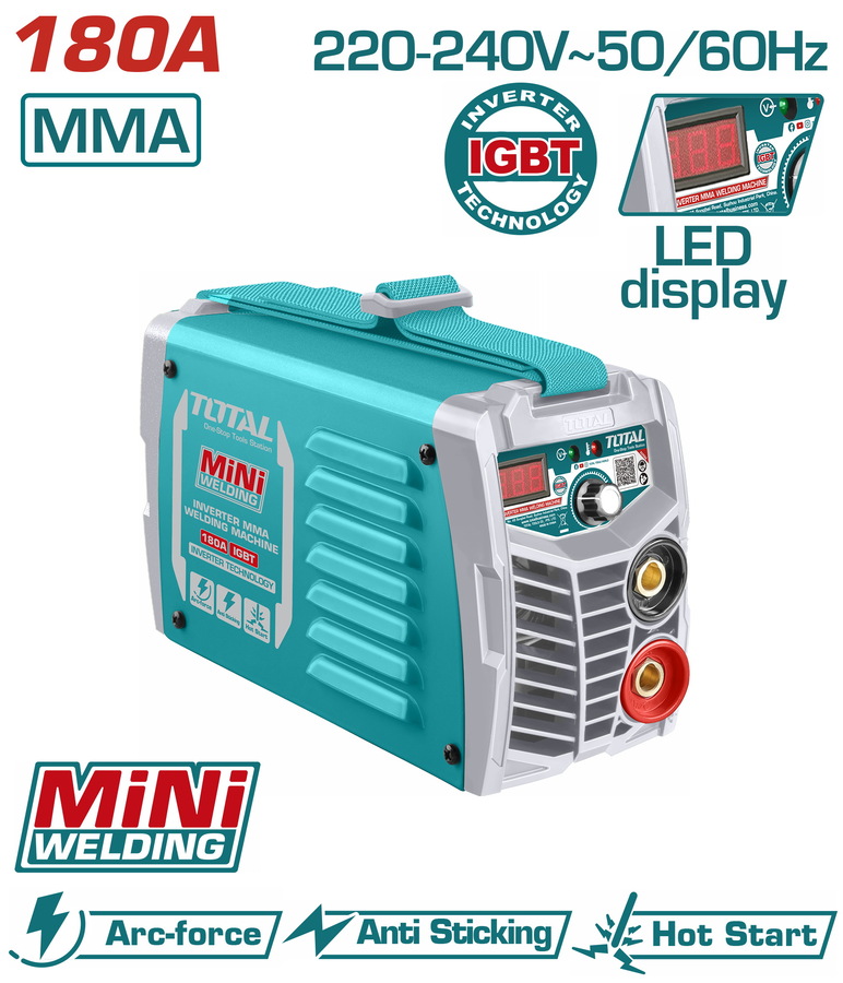Total TW218016 Ηλεκτροκόλληση Inverter MMA με Μέγιστο Ρεύμα Συγκόλλησης 230V / 180A
