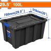 Wadfow WTB331B Πλαστικό Κουτί Αποθήκευσης Μαύρο 29.5" / 100Lit