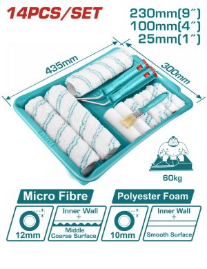 Total THT862302 Σετ Ρολών Βαφής 14 σε 1