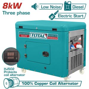 Total TP2800032 Γεννήτρια DIESEL Τριφασική Κλειστού Τύπου 8.000W