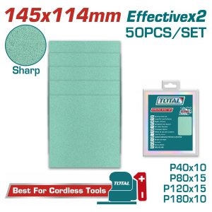 Total TAC145115 Σετ Γυαλόχαρτα 50 Τεμαχίων 145X114mm Για TF2231106 / TSHSLI2014