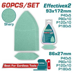 Total TAC938660 Σέτ Γυαλόχαρτα Τύπου Δέλτα 93X172mm 60 Τεμαχίων Για TPSLI2014