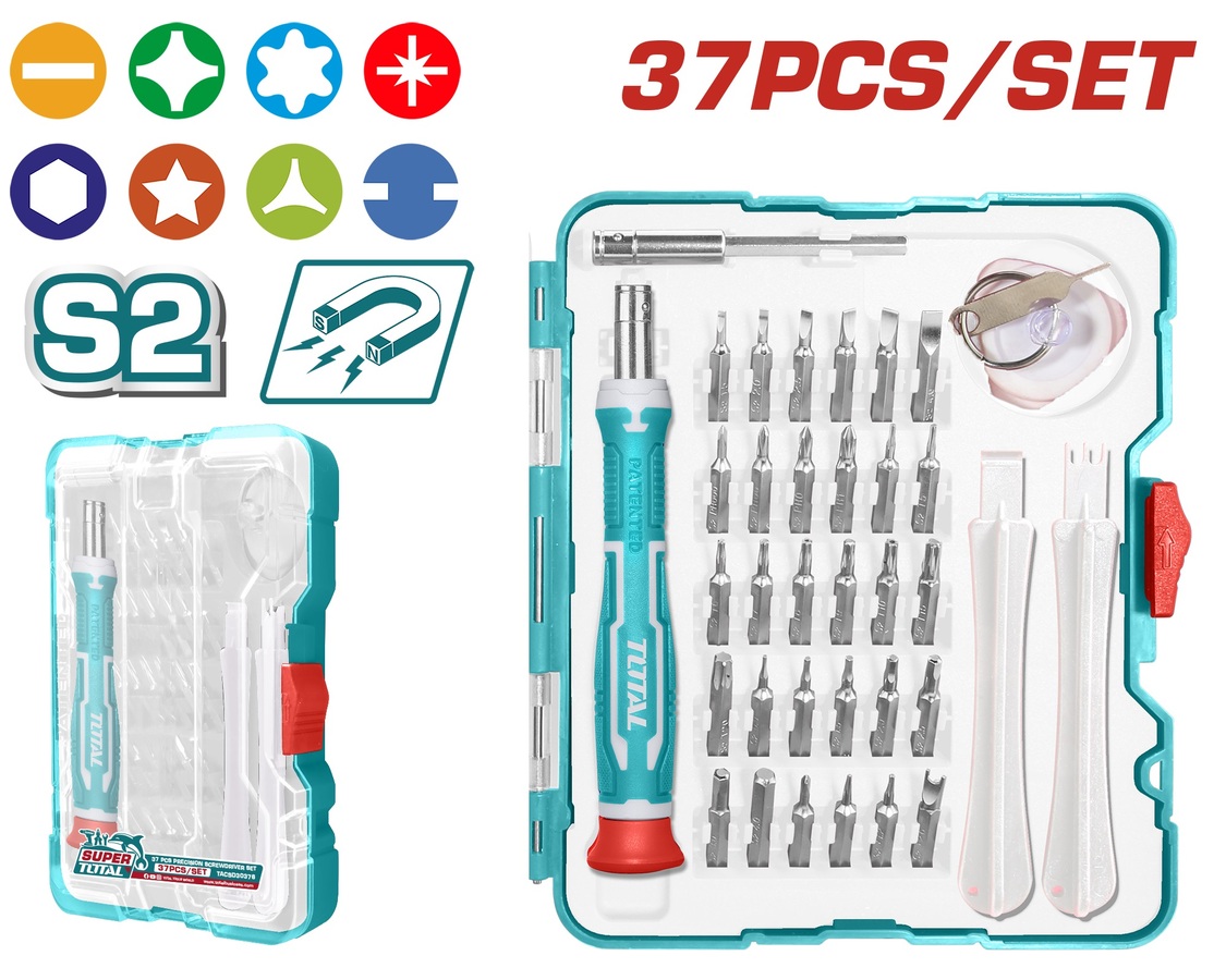 Total TACSD30376 Σέτ Μύτες Ηλεκτρονικών 37 τεμαχίων