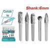 Total TAKC0651 Σετ Φρέζες Καρβιδίου για Μέταλλο / Πλαστικό 6mm 5τμχ