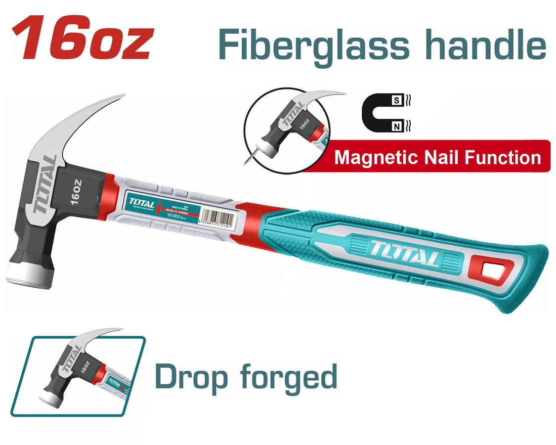 Total THCH61016 Σφυρι Προκοβγαλτης Πλαστική Λαβή 16oz / 450gr Γαλλικού τύπου