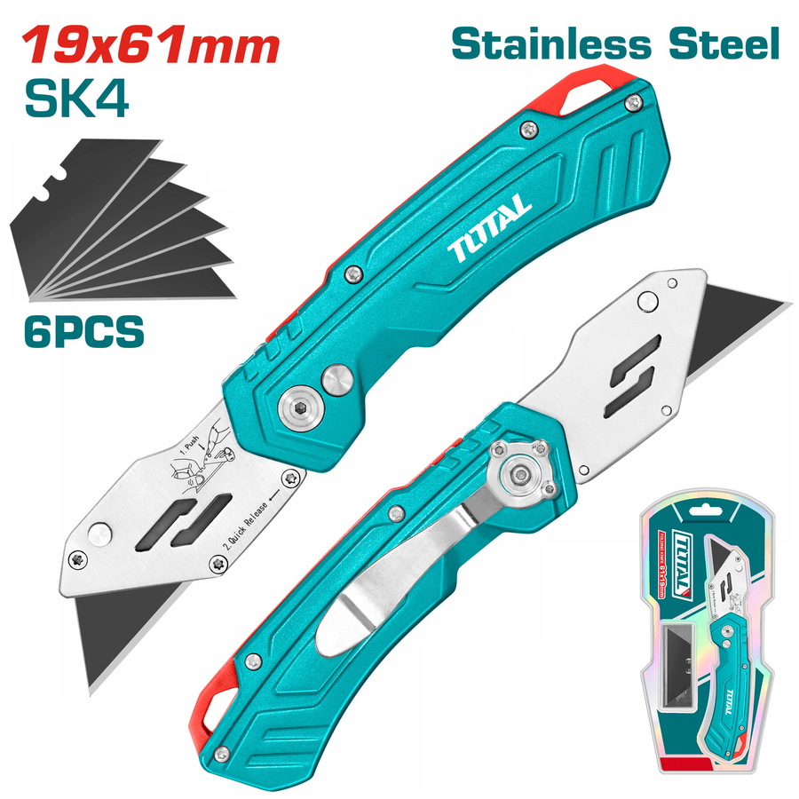 Total THT5136288 Αναδιπλούμενο Μαχαίρι 180mm