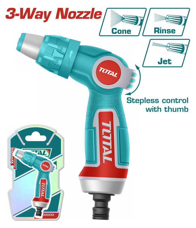 Total THWSG6031 Πιστόλι Νερού Πλαστικό Με 3 Μοτίβα Ψεκασμού