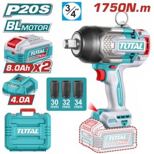 Total TIWLI20175E Μπουλονόκλειδο Μπαταρίας Li-ion 20V / 1750Nm / 8Ah / 2 Μπαταρίες