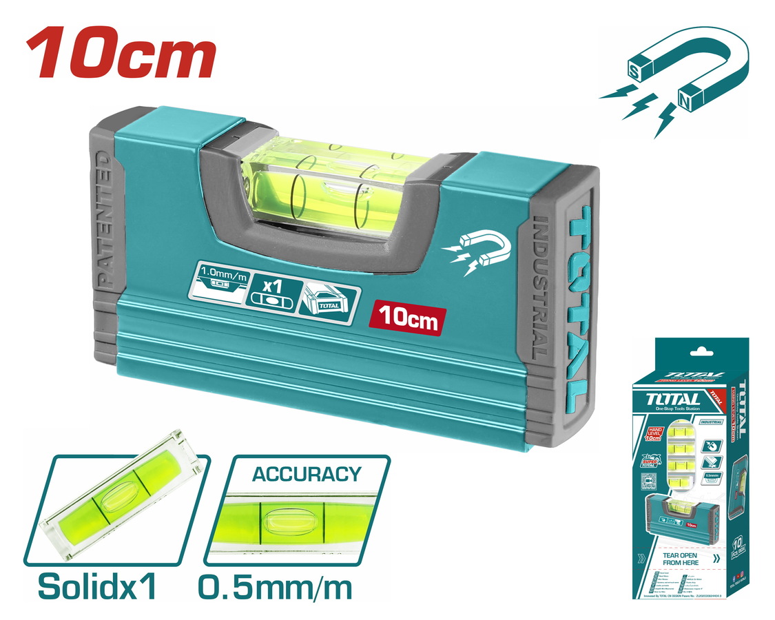 Total TMT20105M Αλφάδι Αλουμινίου Μαγνητικό 10εκ. με 1 Μάτι