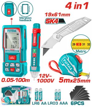Total TOS250701M Σετ Μετρητής Αποστάσεων Laser 100m 4 σε 1