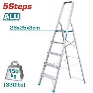 Total THLAD06051 Σκάλα Αλουμινίου 5 Σκαλοπάτια