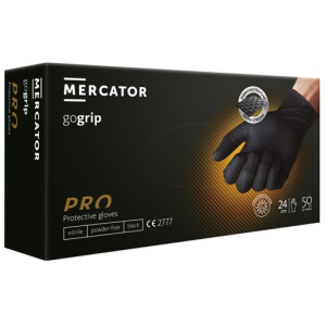 Γάντια Μιας Χρήσης Νιτριλίου Mercator Gogrip black 50τμχ