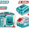Total TFBCPK1416E Σετ 1τεμ Μπαταρίας TFBLI2060 Li-ion 20V/6Ah + 1τεμ Ταχυφορτιστής TFCLI20411E