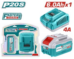 Total TFBCPK1416E Σετ 1τεμ Μπαταρίας TFBLI2060 Li-ion 20V/6Ah + 1τεμ Ταχυφορτιστής TFCLI20411E