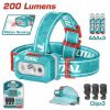 Total THL013AAA6 Φακός Κεφαλής LED IPX4 με Μέγιστη Φωτεινότητα 100-200 Lumens