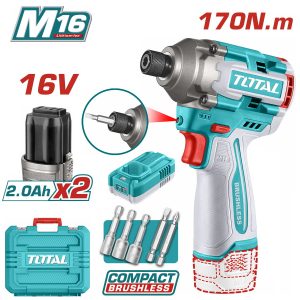 Total TIRLI16178E Παλμικό Κατσαβίδι Μπαταρίας Brushless Li-ion 16V / 2Ah / 170Nm / 2 Μπαταρίες