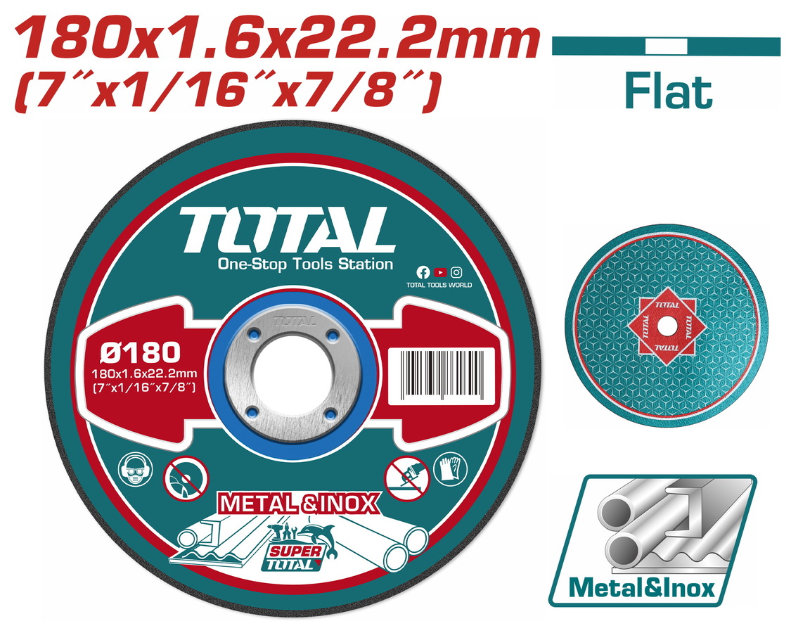 Total TAC2161801 Δίσκος Κοπής Μετάλλου 180 Χ 1.6mm