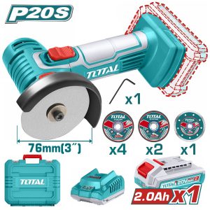 Total TAGLI76012 Τροχός Mini 76mm Μπαταρίας Li-ion 20V / 76mm / 2Ah / 1 Μπαταρία